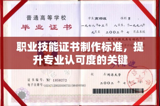 平遥职业技能证书制作标准，提升专业认可度的关键
