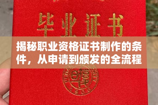 平遥揭秘职业资格证书制作的条件，从申请到颁发的全流程解析